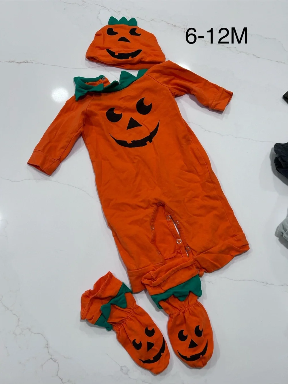 Orange Pumpkin Infant Halloween Costume Set